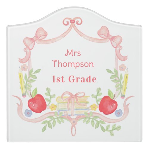 Personalized School Crest  Classroom Teacher Door Sign