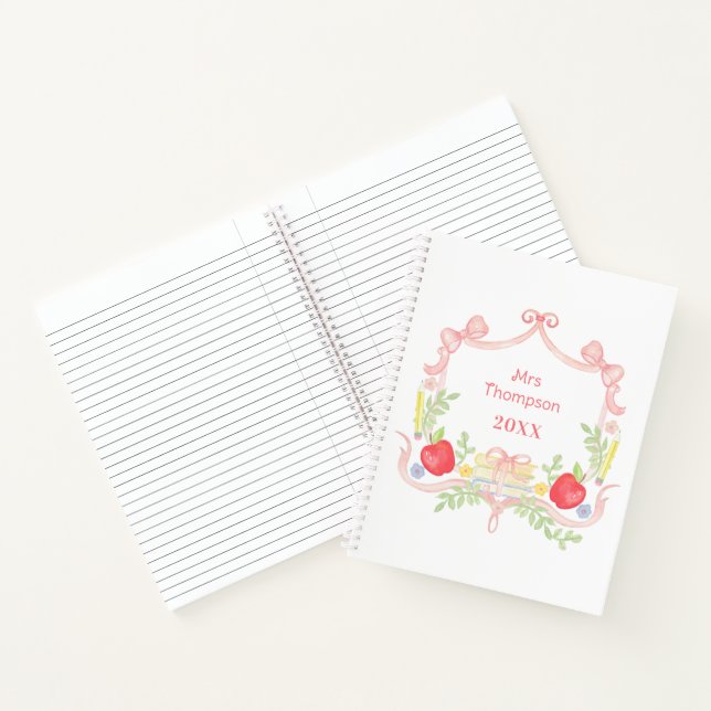 Personalized School Crest | Classroom Teacher Notebook (Inside)