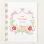 Personalized School Crest | Classroom Teacher Planner<br><div class="desc">The school-themed crest gives this planner a fun,  cheerful feeling teachers will love. Colors include,  Pink,  red,  blue,  yellow,  green and black. You can personalize with a teachers name. If you have any questions or need help customizing this invitation,  please reach out. I'm happy to help.</div>