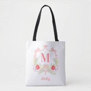 Personalized School Crest   Monogram Tote Bag