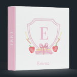 Personalized School Crest Pink Gingham Monogram 3 Ring Binder<br><div class="desc">The school-themed crest gives this binder a fun, cheerful feeling teachers and students will love. Colors include red, light pink and yellow. You can personalize with a name and initial. The back has a pink gingham pattern. If you have any questions or need help customizing this binder, please reach out....</div>
