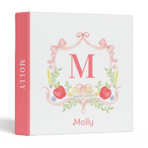 Personalized School Crest | Teacher Monogram 3 Ring Binder