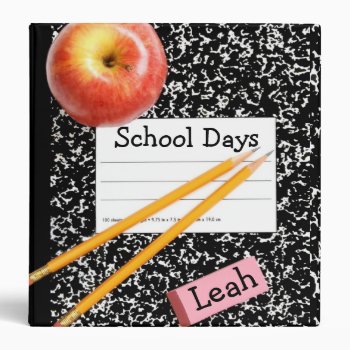 Personalized School Days 1.5" Photo Album Binder by Meg_Stewart at Zazzle