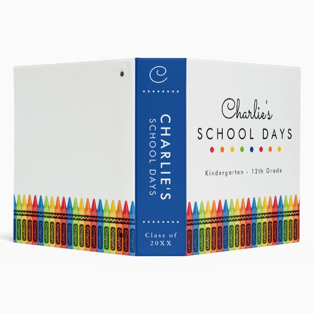 Personalized School Days Memories Keepsake Album 3 Ring Binder (Background)