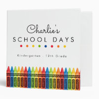 Personalized School Days Memories Keepsake Album 3 Ring Binder