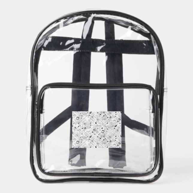 Personalized School Essentials Clear Backpack (Front)
