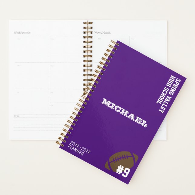 Personalized School Football Planner (Display)