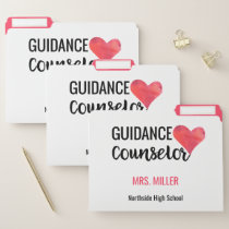 Personalized School Guidance Counselor Heart File Folder