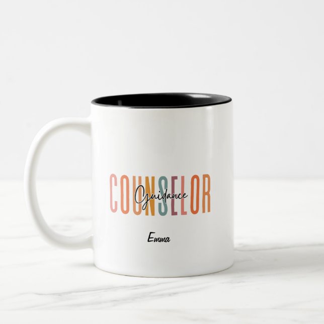  Personalized School Guidance Counselor Two-Tone Coffee Mug (Left)