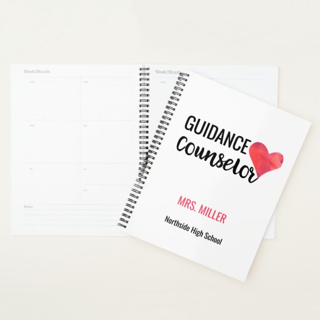 Personalized School Guidance Counselor Watercolor Planner (Display)