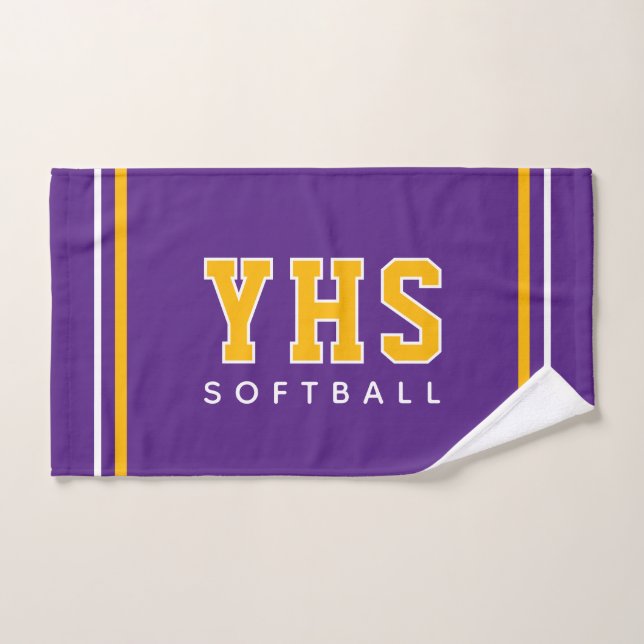 Personalized School Initials Softball Sport Team Hand Towel (Hand Towel)