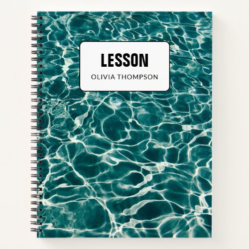 Personalized School Lesson Composition Ocean Water Notebook