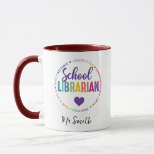 Personalized School Librarian Day   Custom Name  Mug