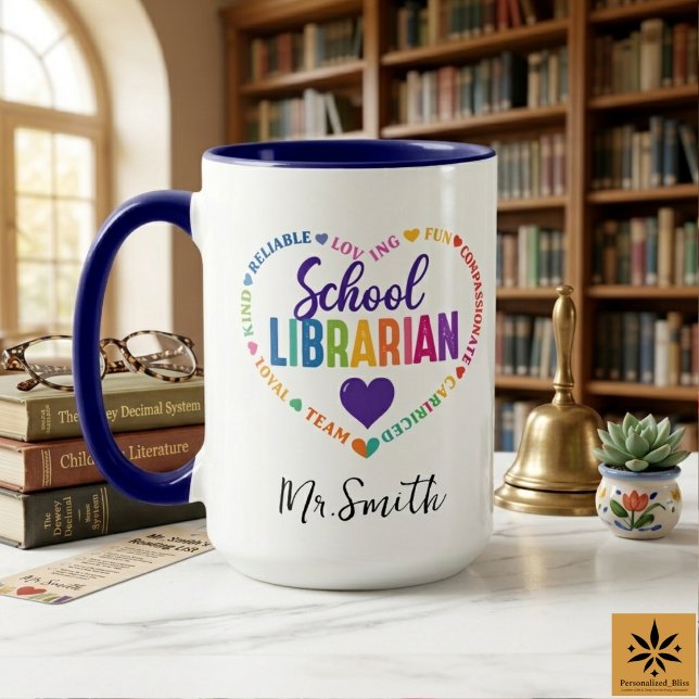 Personalized School Librarian Day | Custom Name  Mug (Personalized School Librarian Day | Custom Name Mug
)