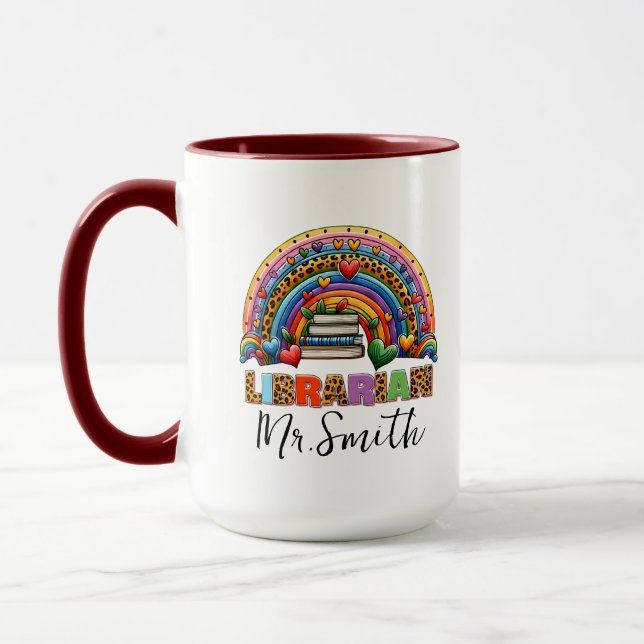 Personalized School Librarian Day | Custom Name  Mug (Left)