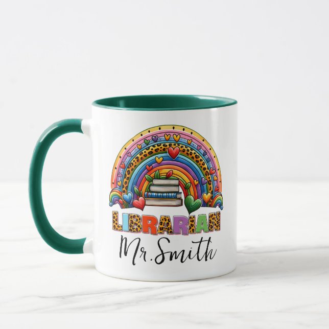 Personalized School Librarian Day | Custom Name  Mug (Left)