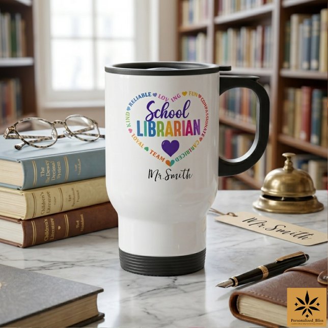 Personalized School Librarian Day | Custom Name  Travel Mug (Personalized School Librarian Day | Custom Name Travel Mug
)