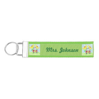 Personalized school librarian wrist keychain