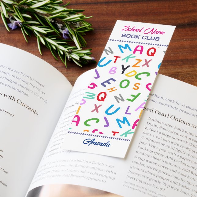 Personalized School Name Book Club  Bookmarks (Book)