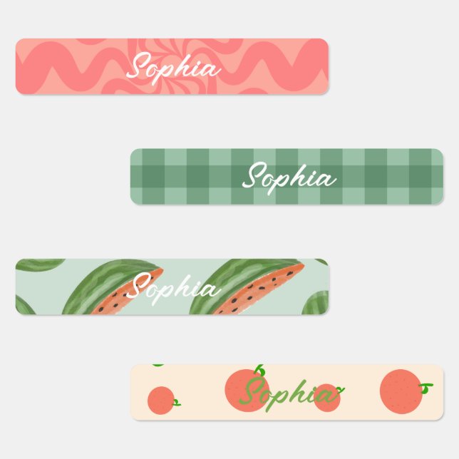 Personalized School Name Labels for Girls (Group)