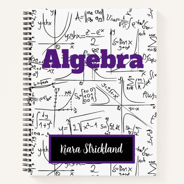 Personalized School Notebook for Math or Algebra (Front)