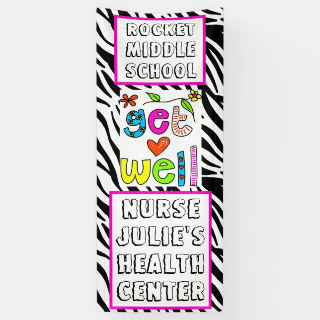 Personalized School Nurse Door Banner (Vertical)