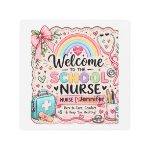 Personalized School Nurse Office Door Sign   Color