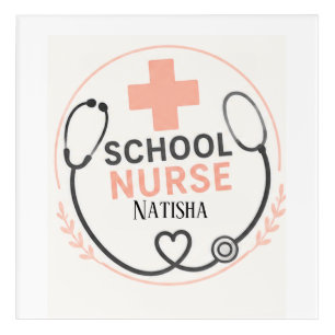 Personalized School Nurse Office Door Sign Peach S Acrylic Print