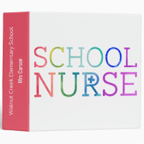 Personalized School Nurse Pretty Typography Notes Binder