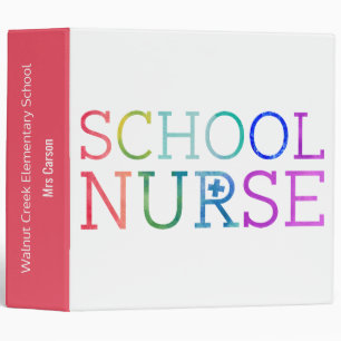 Personalized School Nurse Pretty Typography Notes Binder
