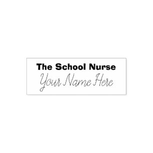 Personalized School Nurse Simple Typography Self-inking Stamp