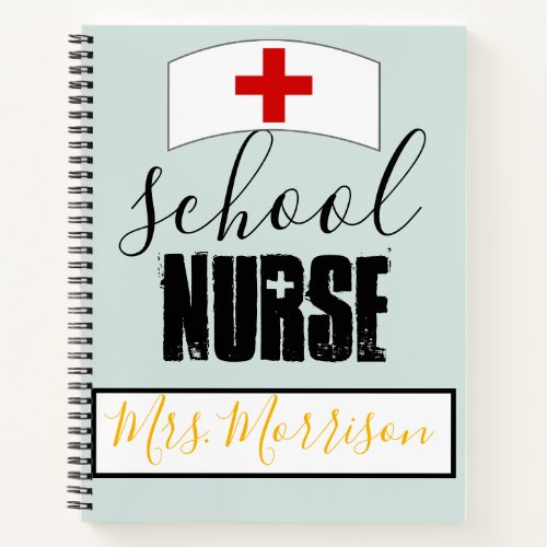 Personalized School Nurse Stethoscope Heart Notebook