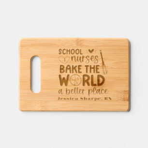 Personalized School Nurse Wooden Cutting Board