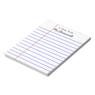 Personalized School Paper Design - Teacher Gift Notepad