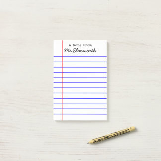 Personalized School Paper Design - Teacher Gift Post-it Notes