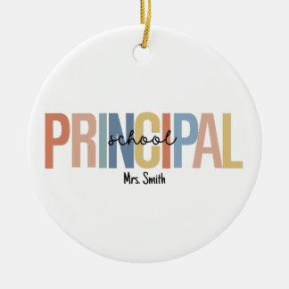 Personalized School Principal Christmas Ceramic Ornament