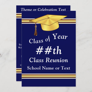 Personalized, School Reunion Invitation, Any COLOR Invitation