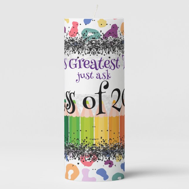Personalized School Room Teacher Gift  Pillar Candle (Front)