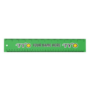Personalized school ruler with cute softball print