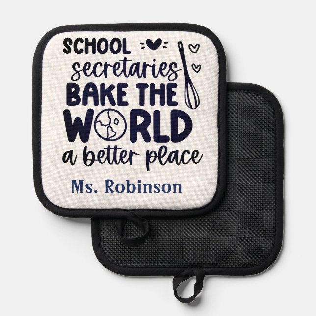 Personalized School Secretary   Pot Holder (Front/Back)