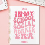 Personalized School Social Worker  Planner<br><div class="desc">Stay organized and empowered with this trendy monthly planner! Featuring the fun retro wavy font in shades of pink, it’s perfect for keeping track of schedules, notes, and goals. Personalize it with your name and the year to make it truly yours. Start 2025 in style with this cute and trendy...</div>
