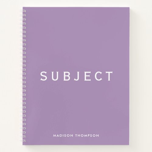  Personalized School Subject Boho Purple Notebook