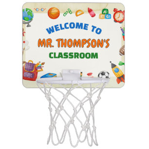 Personalized School Supplies Classroom Welcome Mini Basketball Hoop