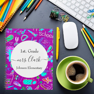 Personalized school theme teacher lesson planner