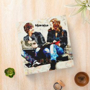 Personalized School Themed Teens Collage 3 Ring Binder