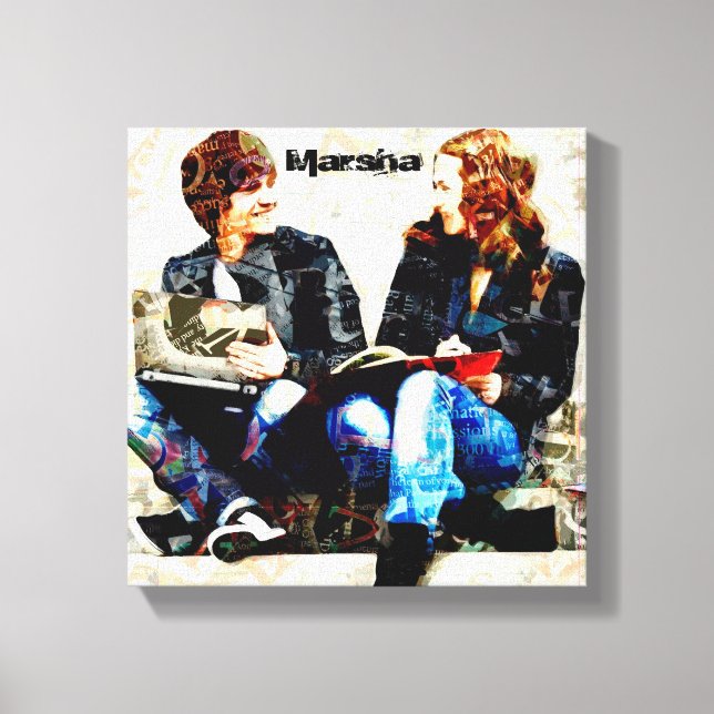 Personalized School Themed Teens Collage Canvas Print (Front)