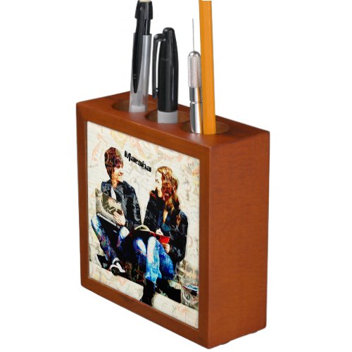 Personalized School Themed Teens Collage Desk Organizer