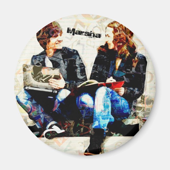 Personalized School Themed Teens Collage Magnet (Front)