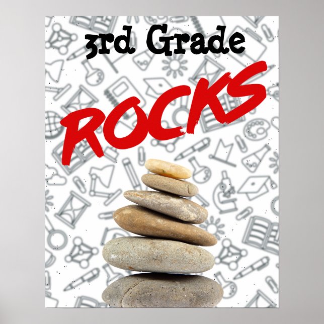 Personalized Schoolroom Poster - 3rd Grade "Rocks" (Front)