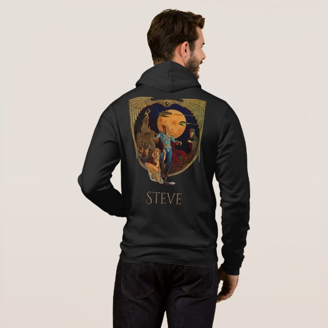Personalized Sci-Fi Hero  Hoodie (Back Full)